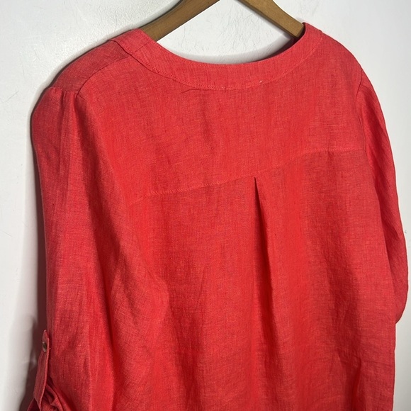 Maeve Anthropologie 100% Linen Lace-Up Blouse Top Size 12 - Picture 5 of 13